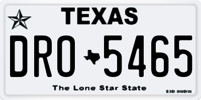 TX license plate DRO5465