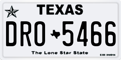 TX license plate DRO5466
