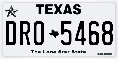TX license plate DRO5468