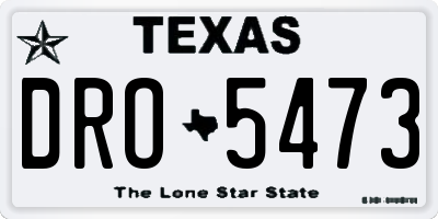TX license plate DRO5473