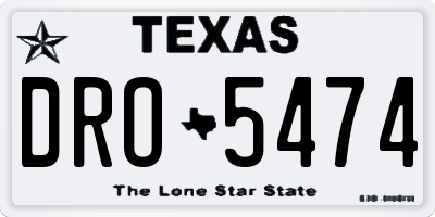 TX license plate DRO5474