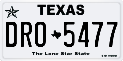 TX license plate DRO5477