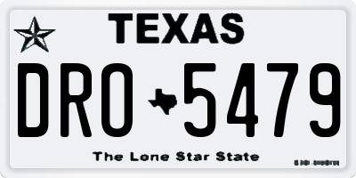 TX license plate DRO5479