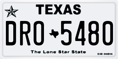 TX license plate DRO5480