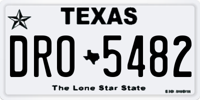 TX license plate DRO5482