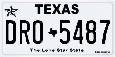 TX license plate DRO5487