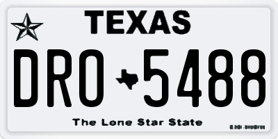 TX license plate DRO5488