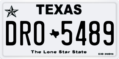 TX license plate DRO5489