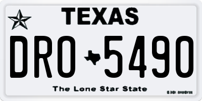 TX license plate DRO5490