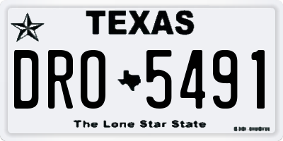 TX license plate DRO5491