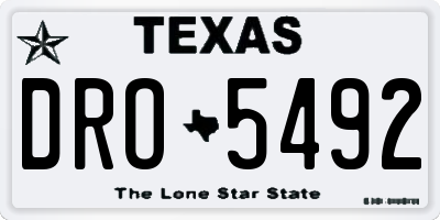 TX license plate DRO5492