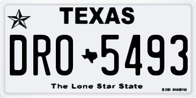 TX license plate DRO5493