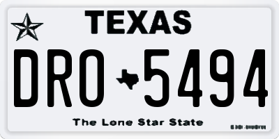 TX license plate DRO5494