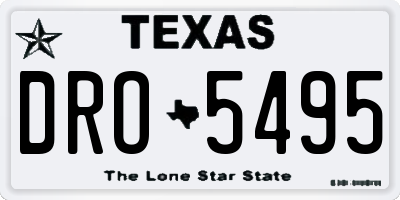 TX license plate DRO5495