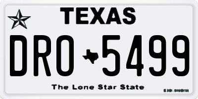 TX license plate DRO5499