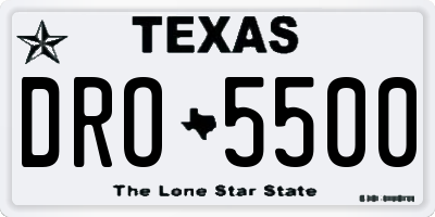 TX license plate DRO5500
