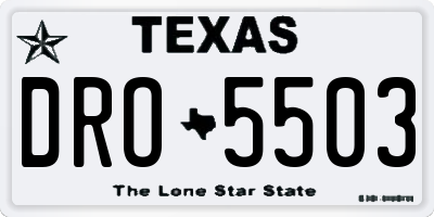 TX license plate DRO5503