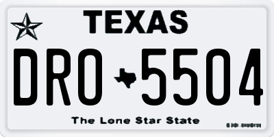 TX license plate DRO5504