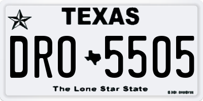 TX license plate DRO5505