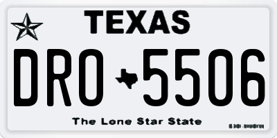 TX license plate DRO5506