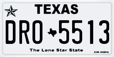 TX license plate DRO5513