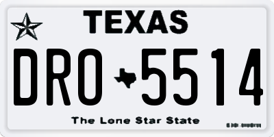 TX license plate DRO5514