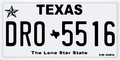 TX license plate DRO5516