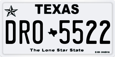 TX license plate DRO5522