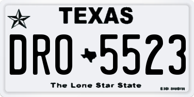TX license plate DRO5523