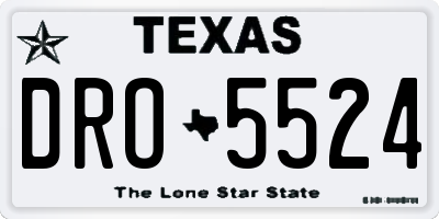 TX license plate DRO5524