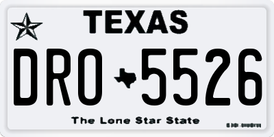 TX license plate DRO5526