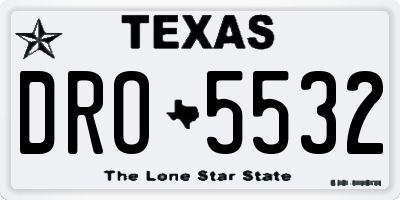 TX license plate DRO5532
