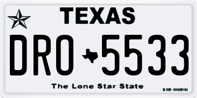 TX license plate DRO5533
