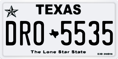 TX license plate DRO5535