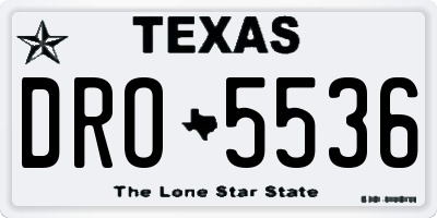 TX license plate DRO5536