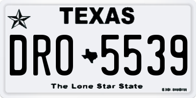 TX license plate DRO5539