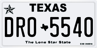 TX license plate DRO5540