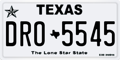 TX license plate DRO5545