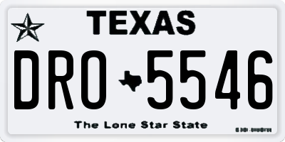TX license plate DRO5546