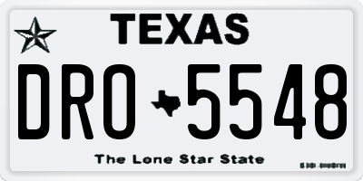 TX license plate DRO5548