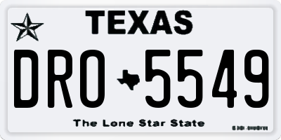 TX license plate DRO5549