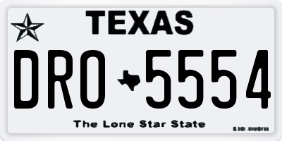 TX license plate DRO5554