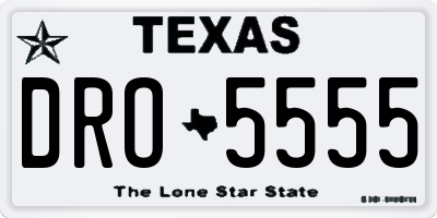 TX license plate DRO5555