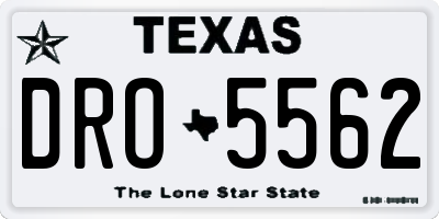 TX license plate DRO5562