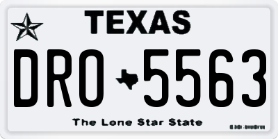 TX license plate DRO5563