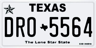 TX license plate DRO5564