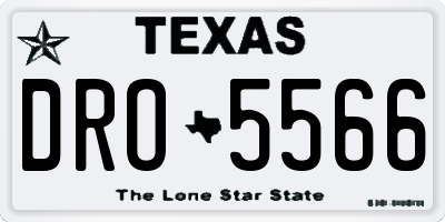TX license plate DRO5566