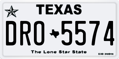 TX license plate DRO5574
