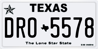 TX license plate DRO5578