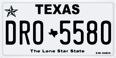TX license plate DRO5580
